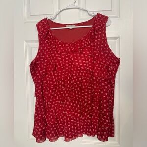 Roz & Ali Sleeveless Ruffle Top - 2X